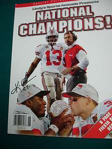 2002 OHIO STATE LINDYS CHAMPIONSHIP MAGAZINE SIGNED BY KENNY PETERSON 