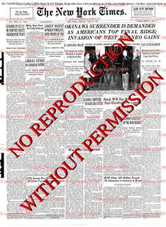 New York Times June 12 1945 WW11 Old Historic Birthday Newspaper World 