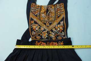 SPECIAL Vintage Hand Embroidered BEDOUIN Midi Dress Ethnic Folk Skirt 