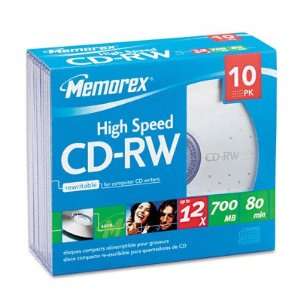  Memorex CD RW High Speed Rewritable Disc MEM03424 