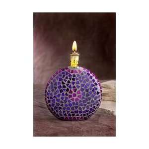  Kahar 24 oz. Purple Mosaic Round Oil Lamp (K92300 CSB 