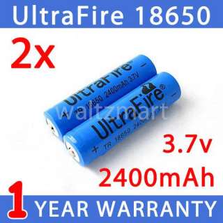 2x Ultrafire 18650 3.7V 2400mAh 2400 mah Rechargeable Li ion Lithium 
