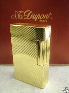 ST Dupont Line 1 Large Oblique Lines Gold Plate (14212)  