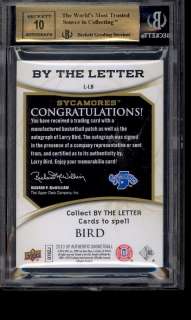 2010 SP Authentic By The Letter Legend Larry Bird AUTO BGS 9.5 GEM 