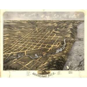   Michigan City, La Porte County, Indiana 1869. Drawn by A. Ruger. Home