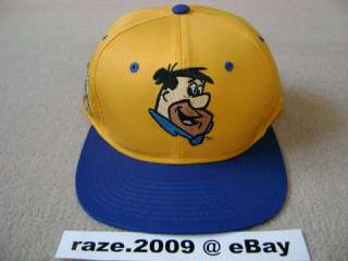 VTG 1993 FRED FLINSTONE SNAPBACK hat blockhead cartoon comics toons 