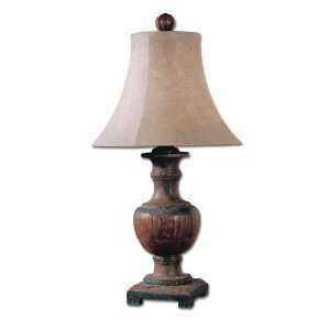 Uttermost 33 Inch Woodman Dark Lamp In Weathered Wood 