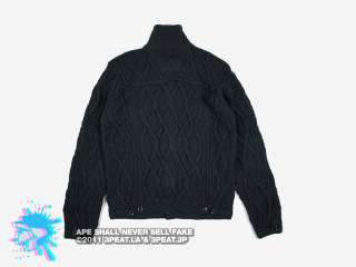 S2 0987: ORIGINALFAKE NEXUS7 CABLE KNIT JACKET   BLACK, SIZE XL 