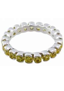 Pianegonda Ladies Sterling Silver Yellow Zerconia Band Ring Size 6 3/4 