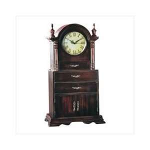 Wood Clock W/cabinet & Drawers 