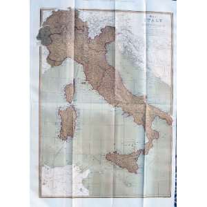   Map Italy Switzerland Ettling Old Print 1860 Antique