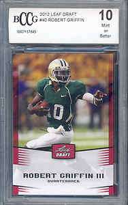 2012 leaf draft #40 ROBERT GRIFFIN rookie BGS BCCG 10  