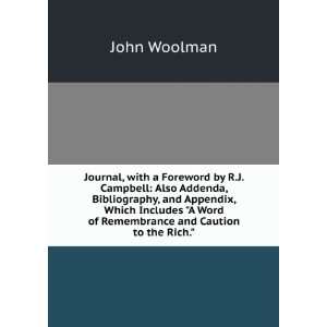  Journal, with a Foreword by R.J. Campbell Also Addenda 