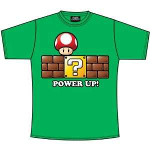     Super Mario Bros T Shirt Power Up vert (L): Sports & Outdoors
