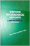 Writing Psychological Reports A Guide for Clinicians, (1568870760 