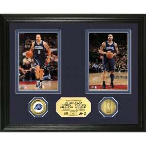 Deron Williams   Carlos Boozer Duo 24KT Gold and Color Coin Photo Mint 