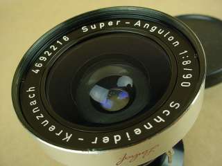 Schneider 90mm 8 Super Angulon Linhof Best 4x5 Wide angle lens NICE 