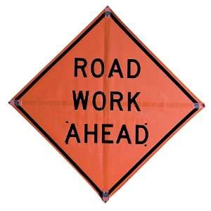   Roll Up Traffic Safety Sign Road Work Ahead for Portable Sign Stands
