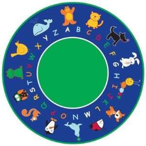   Learning Carpets ABC Animals Round Cut Pile Kids Rug: Home & Kitchen