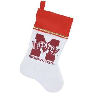  Mississippi State Bulldogs White Felt Santas Stocking 