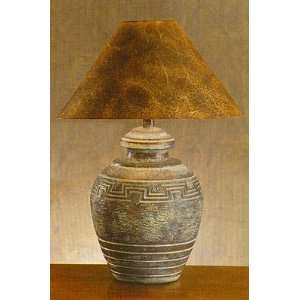  33 Inch Antique Bronze Finish Hydrocal Table Lamp: Home 
