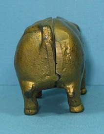 DECKERS IOWANA PIG OLD CAST IRON TOY BANK GUARANTEED OLD & AUTHENTIC 