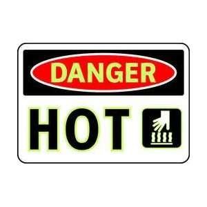    Danger Sign,7 X 10in,r And Bk/wht,hot   BRADY 