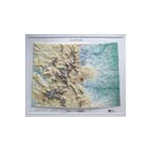  COLORADO Raised Relief Map Raven Style with OAK WOOD Frame 