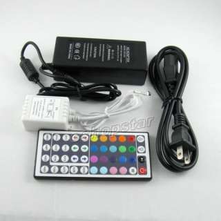 IR Remote 44 Key Controller+12V 5A Power Adapter For 3528 5050 RGB LED 