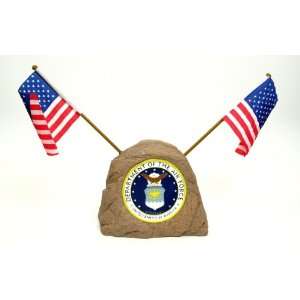  Air Force Crest Stone w/ Flags 