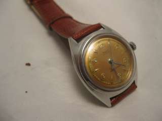 STUNNING GOLDEN DIAL SINGLE STEEL CASE 1955 WYLER  