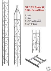 25G ROHN AMERICAN TOWER AME25**NEW** WITH 3 BASE 30 FT  