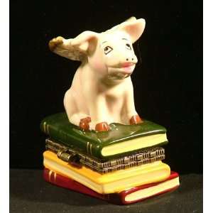 When Pigs Fly Pig with Wings Trinket Box phb New 