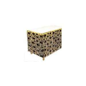    Gold and Black Star Fringed Table Skirt