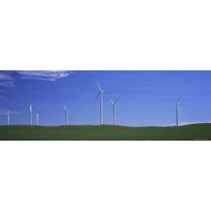  Wind Turbines in a Field, Judith Gap, Montana, USA Premium 