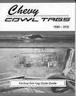 Chevrolet Chevy Cowl Tag Code Book #2911