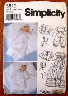 Lot Of 5 SIMPLICITY & McCALLS Christening Gowns Sewing Patterns UNCUT 