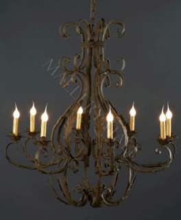 Beautiful Italian Wrought Iron Chandelier with Eight Lights Unique 