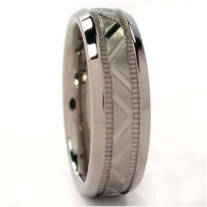  New 7 mm Titanium Ring, Comfort Fit Band, Designer Style 