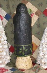 Vintage Style 14 inch Black Belsnickle with Holly Paper Mache  