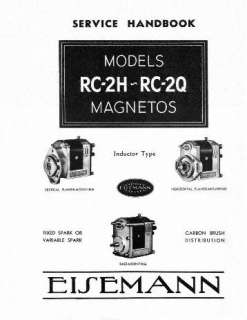   The Eisemann RC 2H and RC 2Q Service Handbook with Parts on CD in PDF