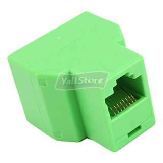 WAYS RJ45 ETHERNET SPLITTER INTERNET T ADAPTOR GREEN  