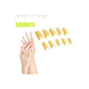  500pcs Acrylic French False Nail Half Tips Gold Health 