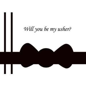 Will you be my wedding usher black bow tie card Health 