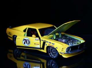 1970 Ford Mustang Boss 302 PRO RODZ Diecast 1:24 Scale #70 Yellow MIB 