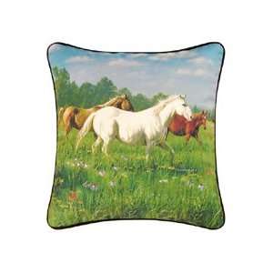 Wild Horses Canvas Pillow