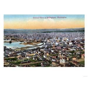  Bellingham, Washington   Aerial of City Giclee Poster 