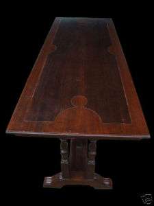 Vintage Wood Credence Table   7 Turned and Carved Posts  