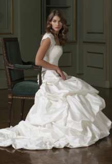 Strapless Taffeta Wedding Dress w/Lace Bolero mdl#704  