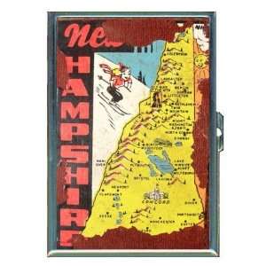  New Hampshire Map Retro Label ID Holder, Cigarette Case or 